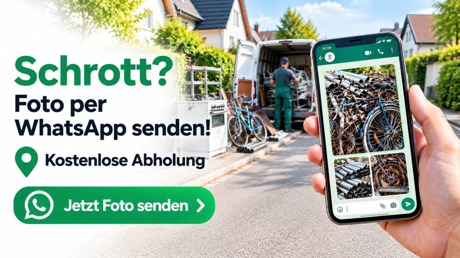 Schrottabholung Zentrale: Foto per WhatsApp senden